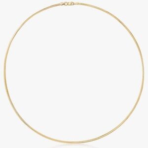 Italian Omega 2mm Gold Plated Necklace